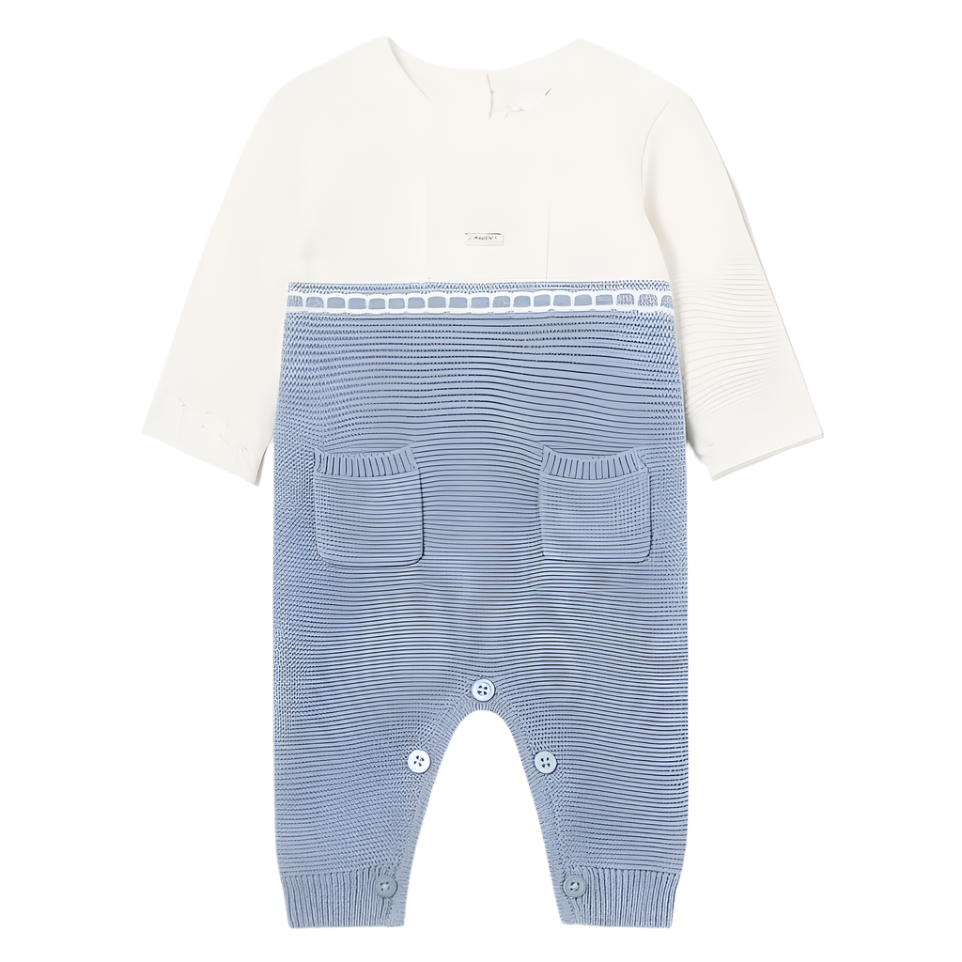 Mayoral Baby Boy's Blue Knitted Romper