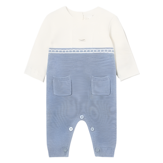 Mayoral Baby Boy's Blue Knitted Romper