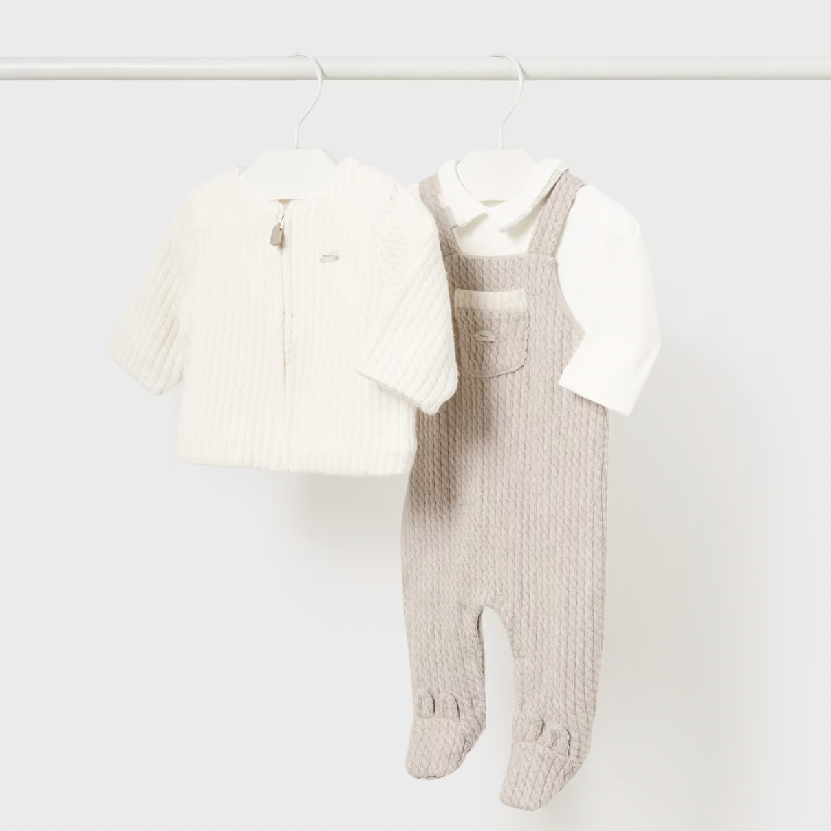 Mayoral Baby Boy's Walnut Knitted Romper & Jacket Set