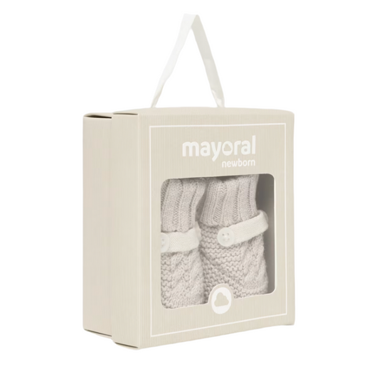 Mayoral Newborn Walnut Tricot Knitted Booties