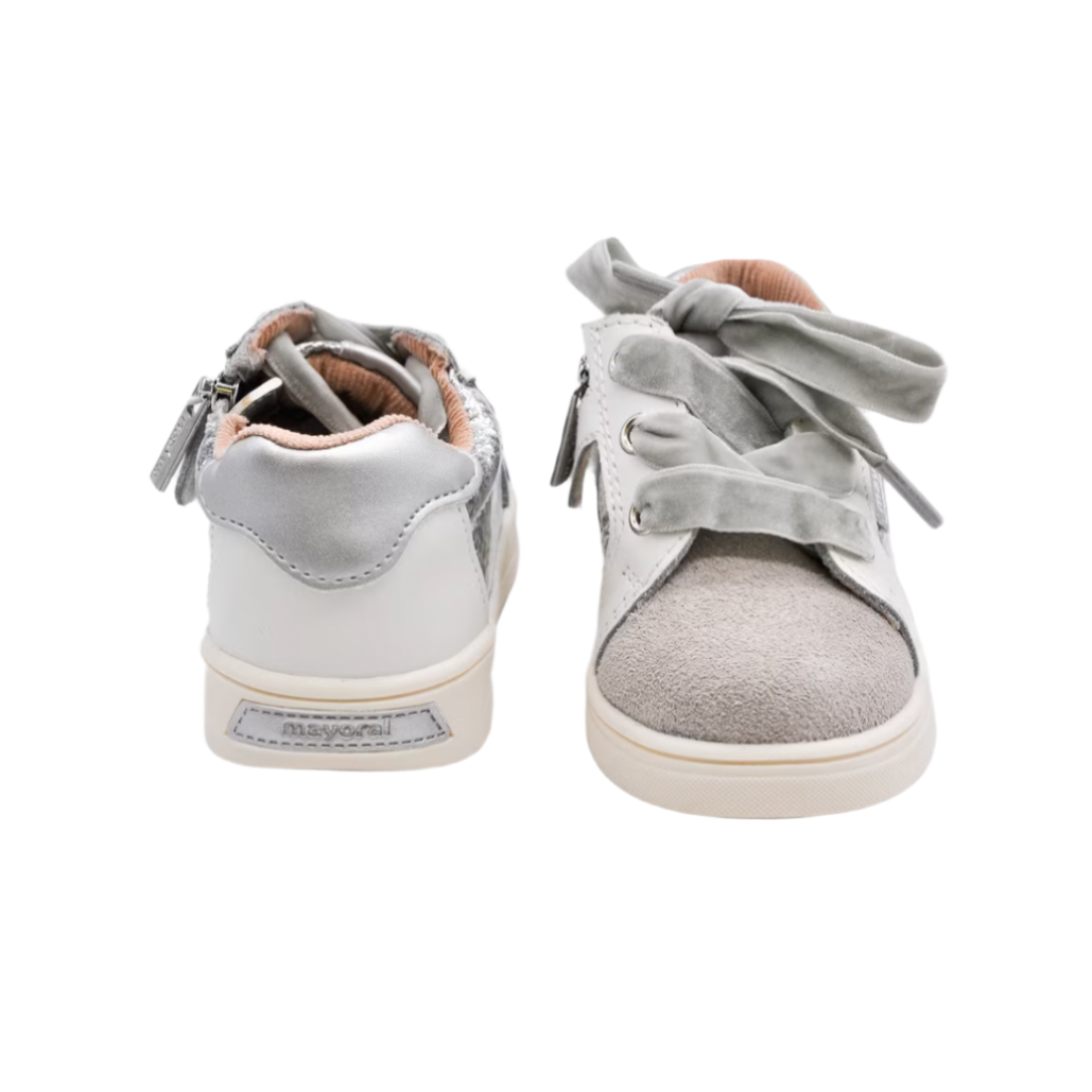 Mayoral Baby Girl's Silver & White Glitter Trainers