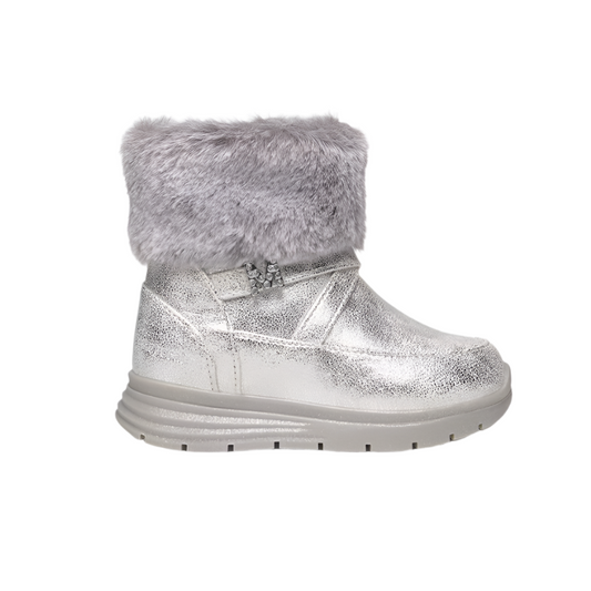 Mayoral Baby Girl's Silver Metallic Fur Ankle Boots