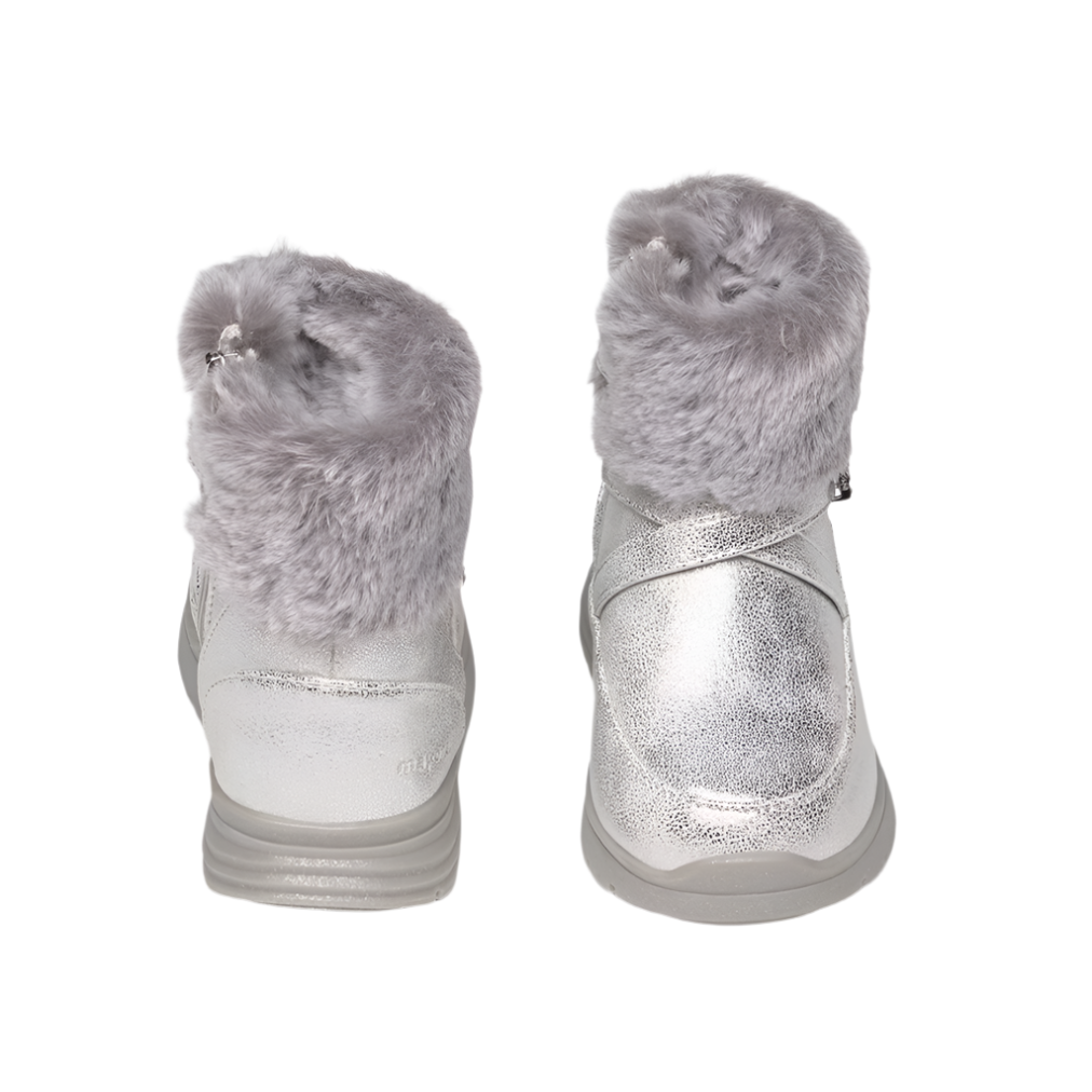 Mayoral Baby Girl's Silver Metallic Fur Ankle Boots