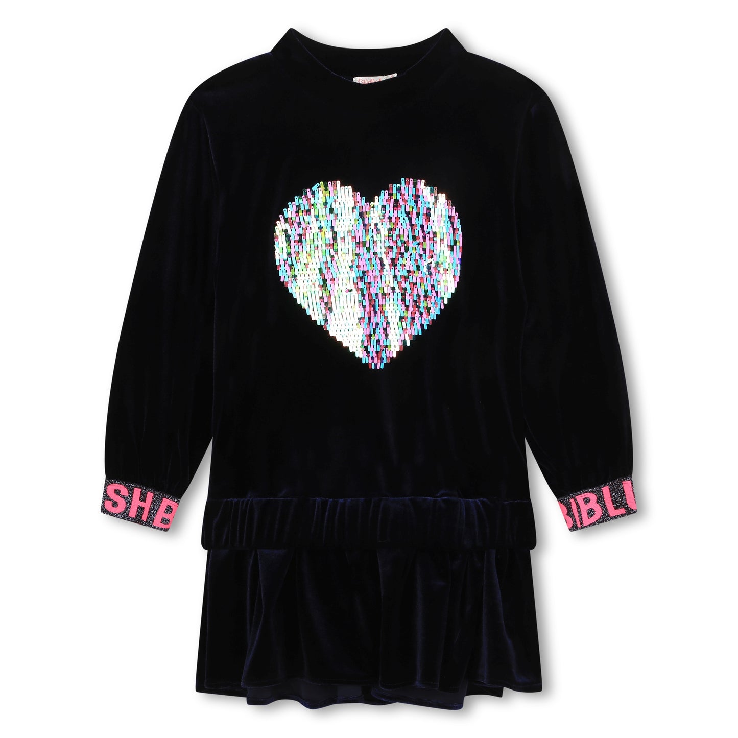 Billie Blush Girl's Navy Sequinned Velvet Dress