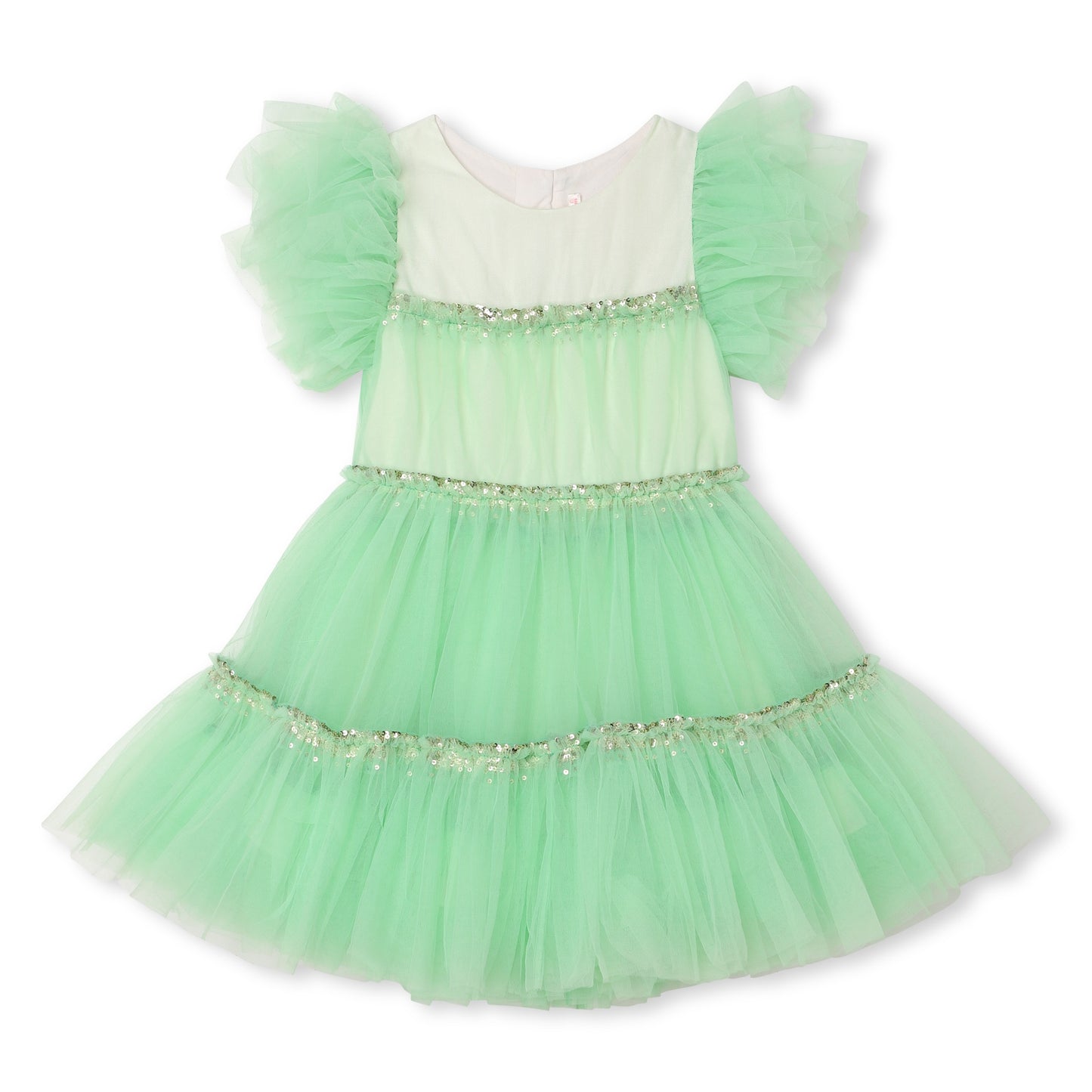 Billie Blush Girl's Spring Green Sequinned Party Dress