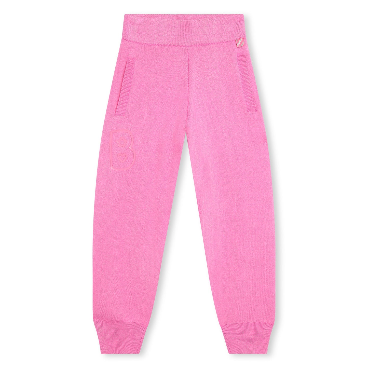 Billie Blush Girl's Pink Glittery-Knit Trousers