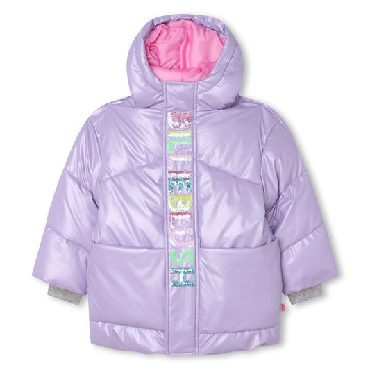 Billie Blush Girl's Lilac Hooded Padded Jacket