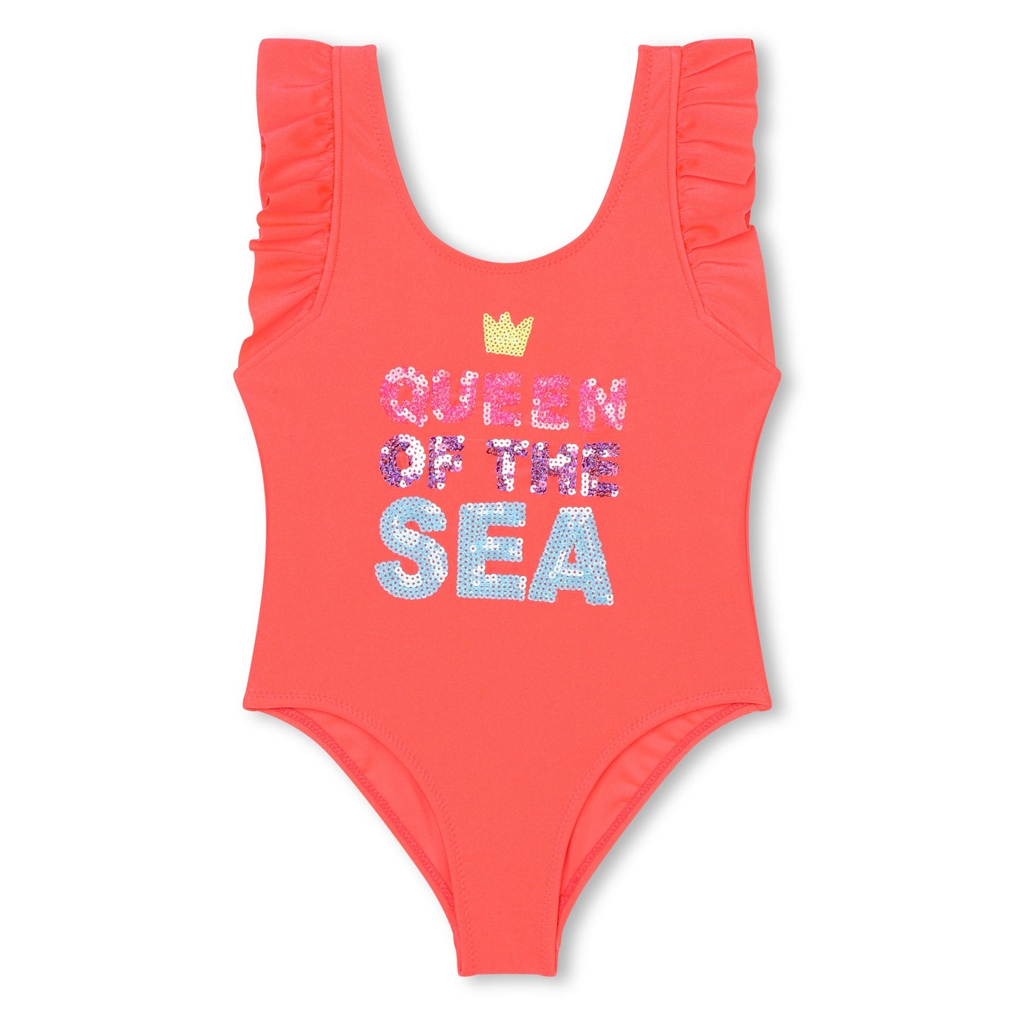 Billie Blush Girl's Coral One-Piece Sequin Bathing Suit