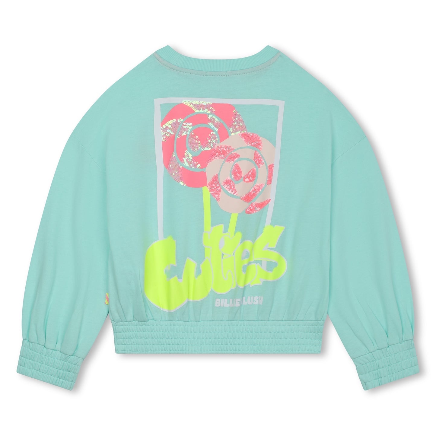 Billie Blush Girl's Beach Glass Blue Lightweight Printed Sweatshirt