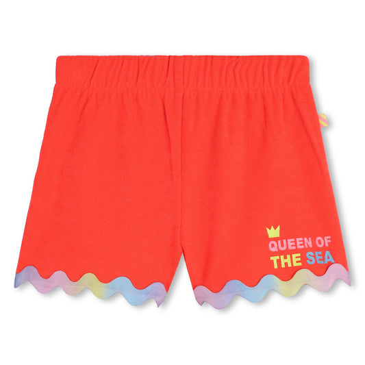 Billie Blush Girl's Coral Sequinned Terry Shorts
