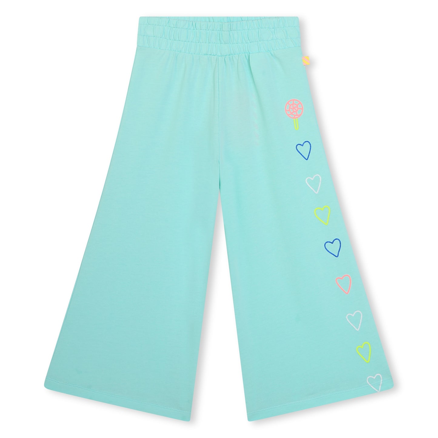 Billie Blush Girl's Beach Glass Blue Printed Fleece Trousers