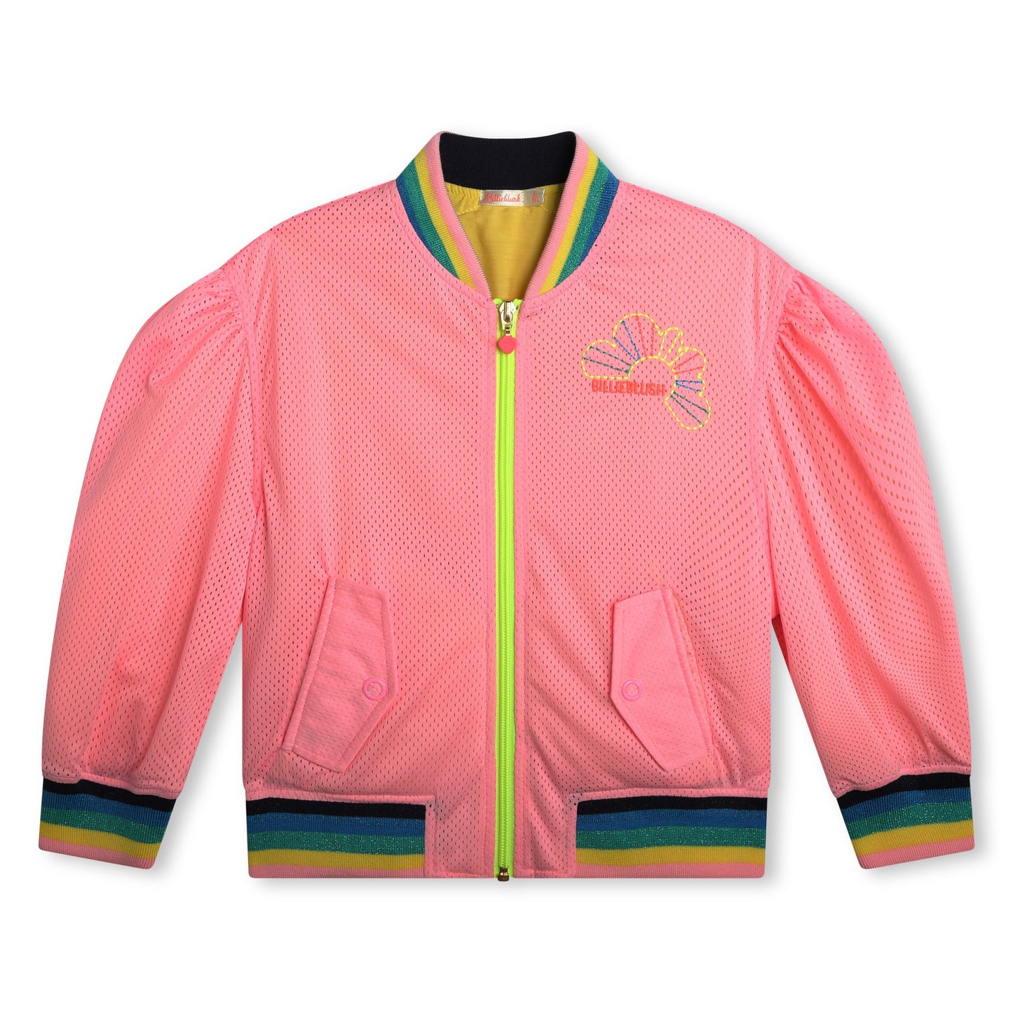 Billie Blush Girl's Pink Lined Mesh Bomber Jakcet