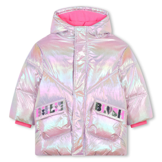 Billie Blush Girl's Pale Pink Zip-Up Hooded Puffer Jacket