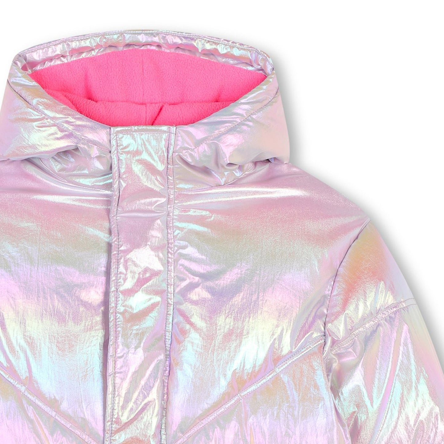 Billie Blush Girl's Pale Pink Zip-Up Hooded Puffer Jacket