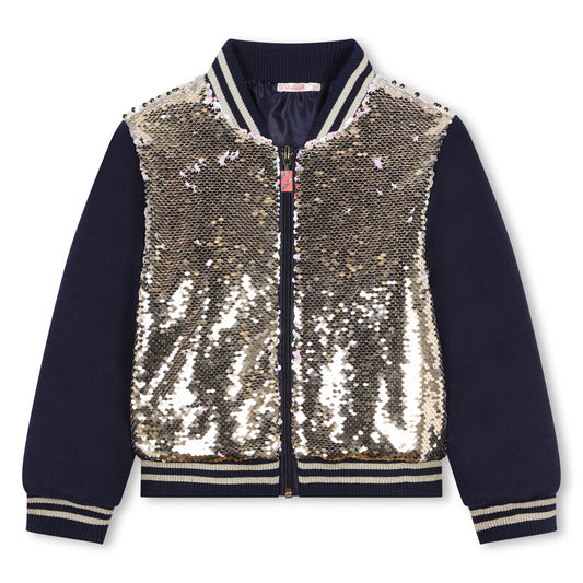 Billie Blush Girl's Golden Reversible Sequin Jacket