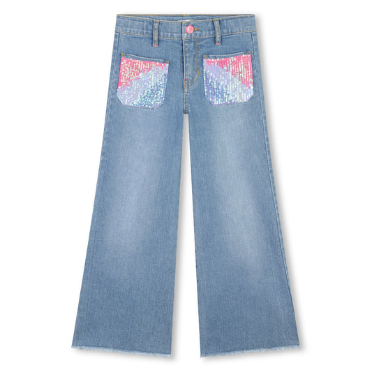 Billie Blush Girl's Sequinned Denim Jeans