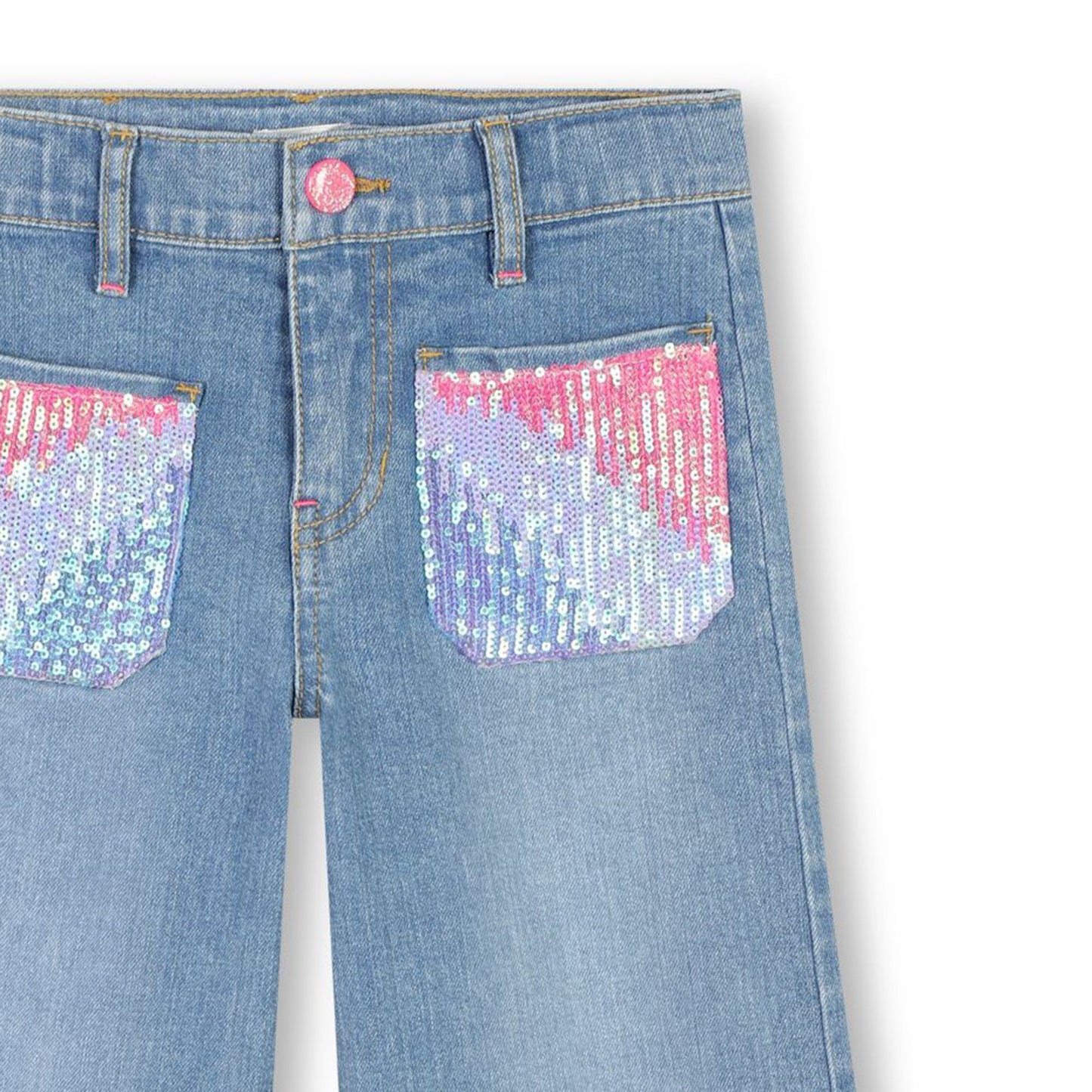 Billie Blush Girl's Sequinned Denim Jeans