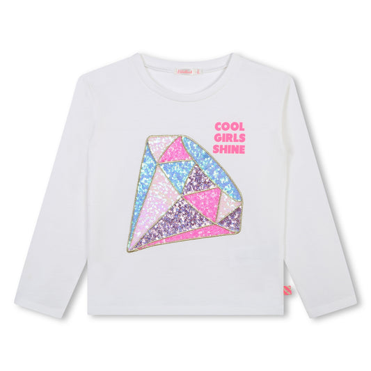 Billie Blush Girl's Ivory Long-sleeved t-shirt