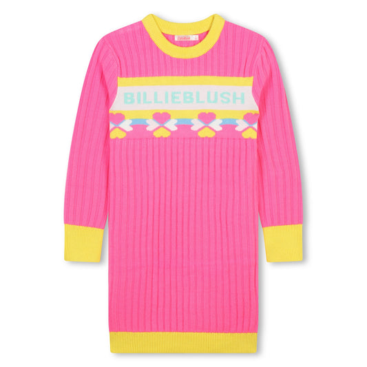 Billie BlushGirl's Pink Novelty Knitted Dress