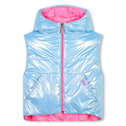 Billie Blush Girl's Alaskan Blue Sleeveless Puffer Jacket