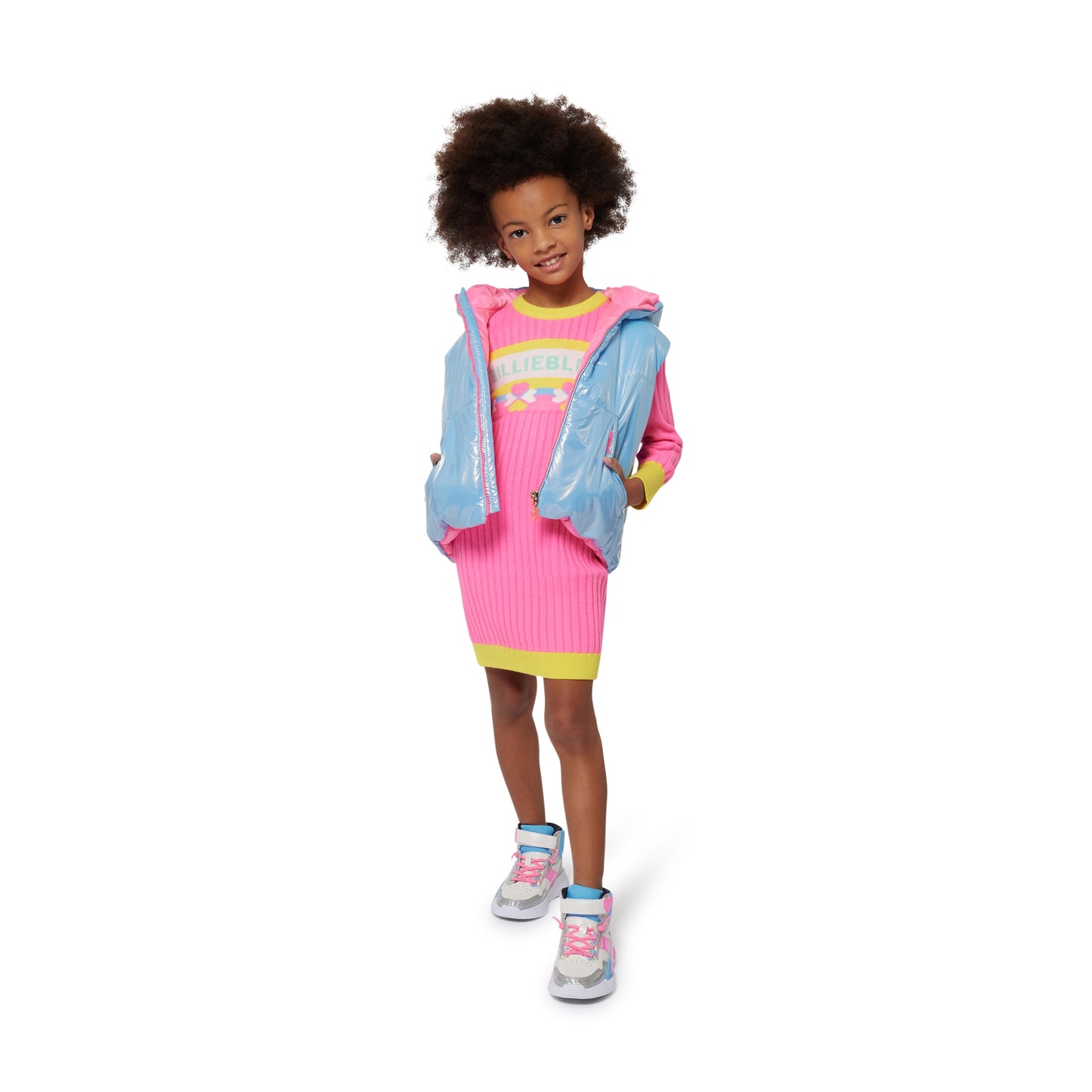 Billie Blush Girl's Alaskan Blue Sleeveless Puffer Jacket