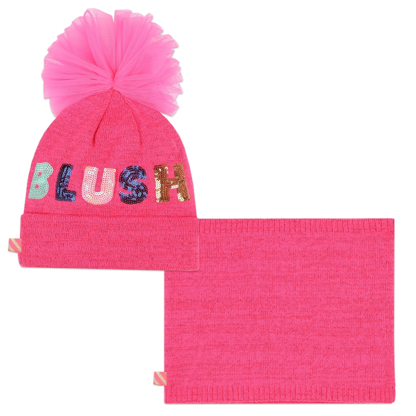 Billie Blush Girl's Hot Pink Hat & Snood Set