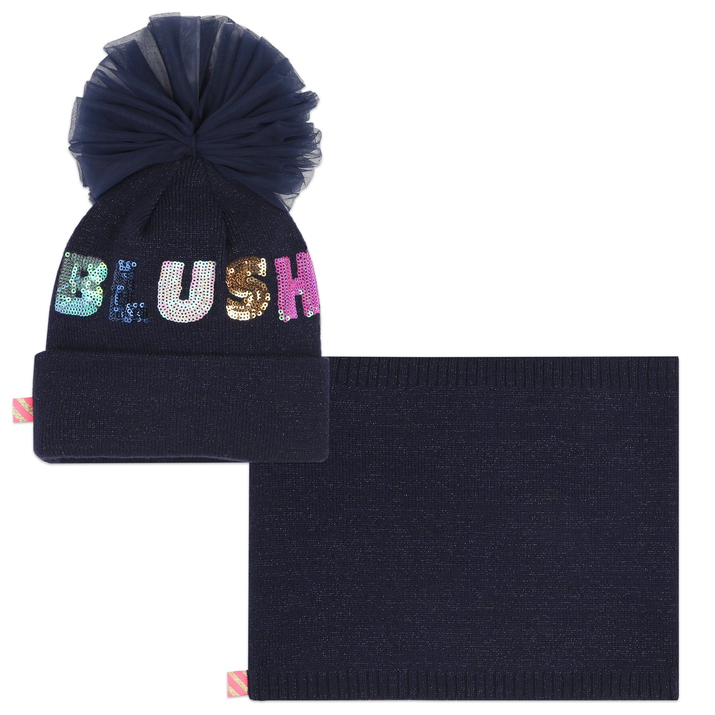 Billie Blush Girl's Navy Hat & Snood Set