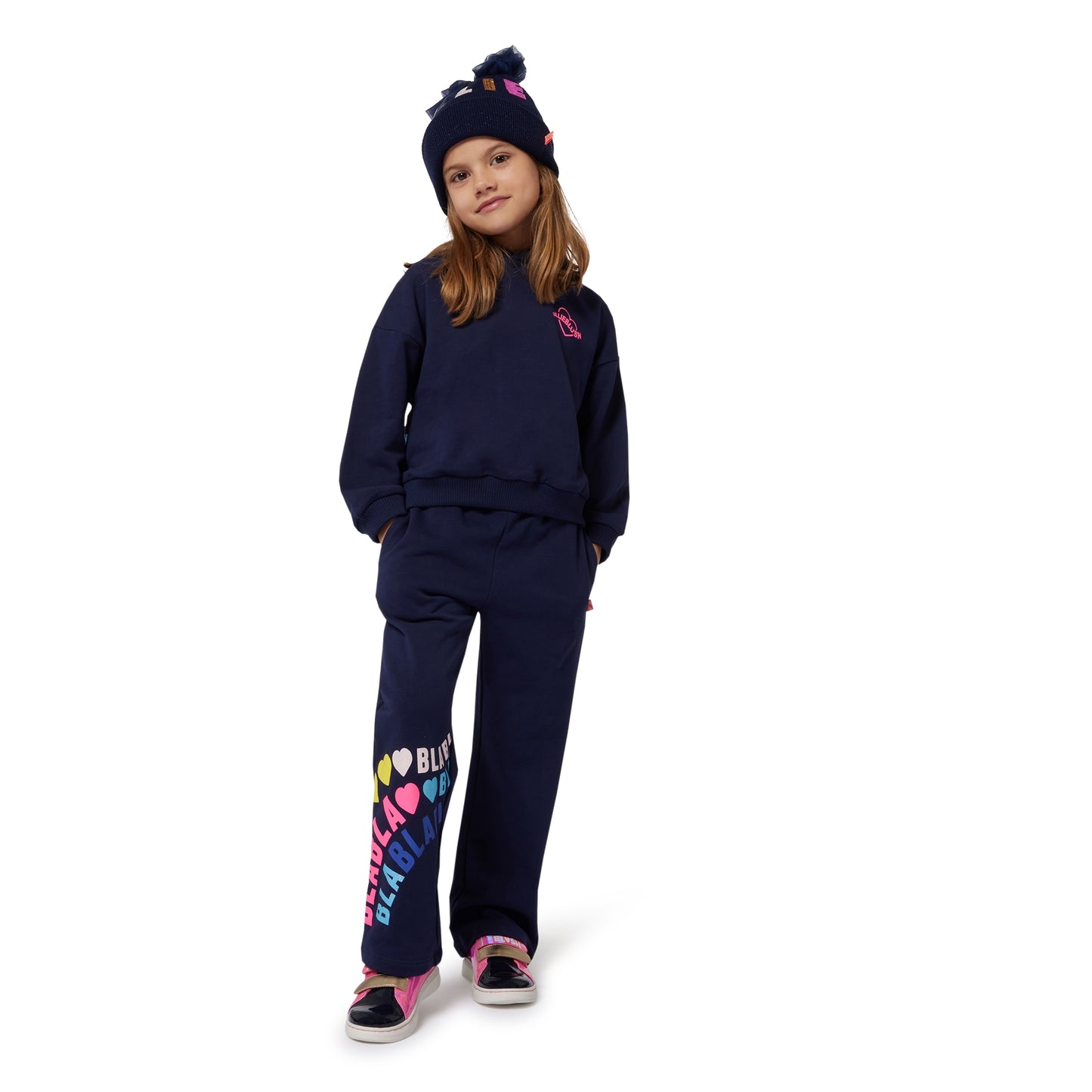 Billie Blush Girl's Navy Hat & Snood Set