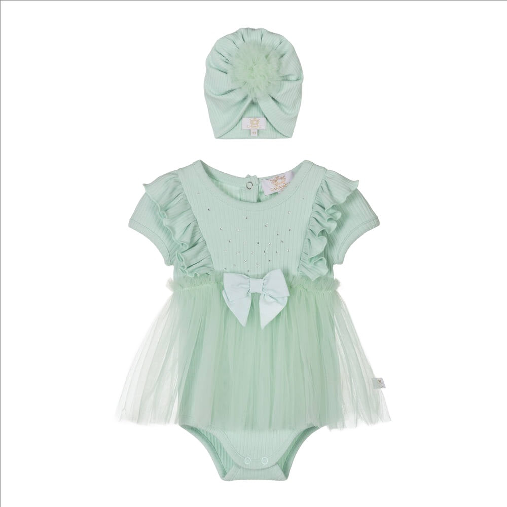 Caramelo Baby Girl's Mint Green Cotton Dress Set