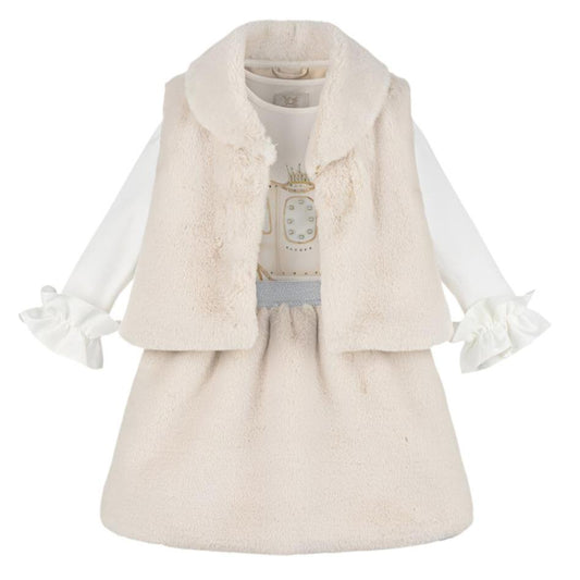 Caramelo Girl's Girl's Mink 3 Piece Faux Fur Skirt Set