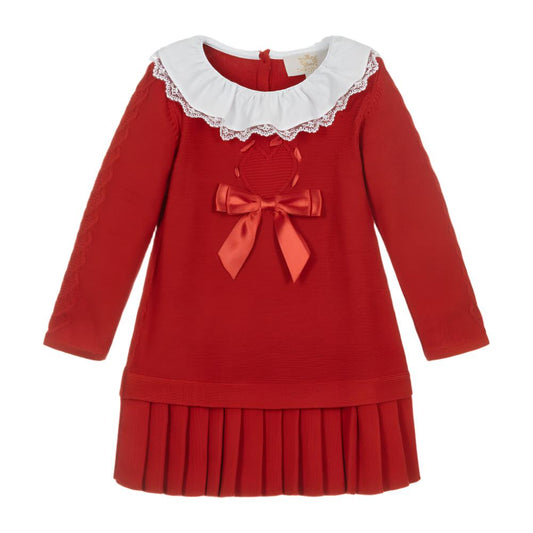 Caramelo Girl's Red Knitted Dress