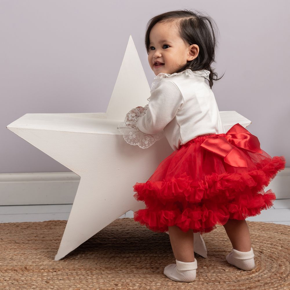 Caramelo Baby Girl's Red Tutu Skirt