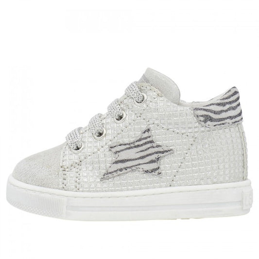 Falcotto Girl's Silver & White Sasha Trainers