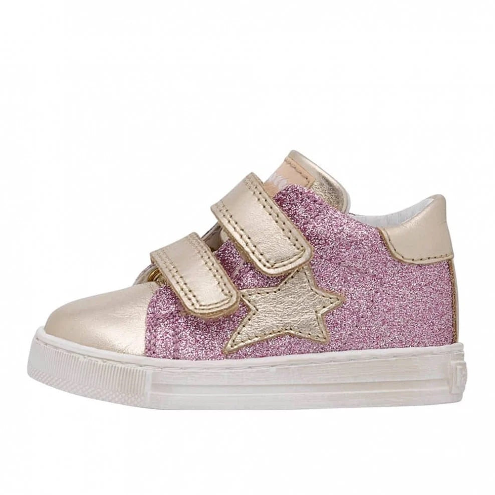 Falcotto Girl's Pink Platinum Leather Sasha Trainers