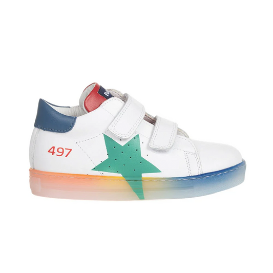 Falcotto Boy's White Leather Star Trainers
