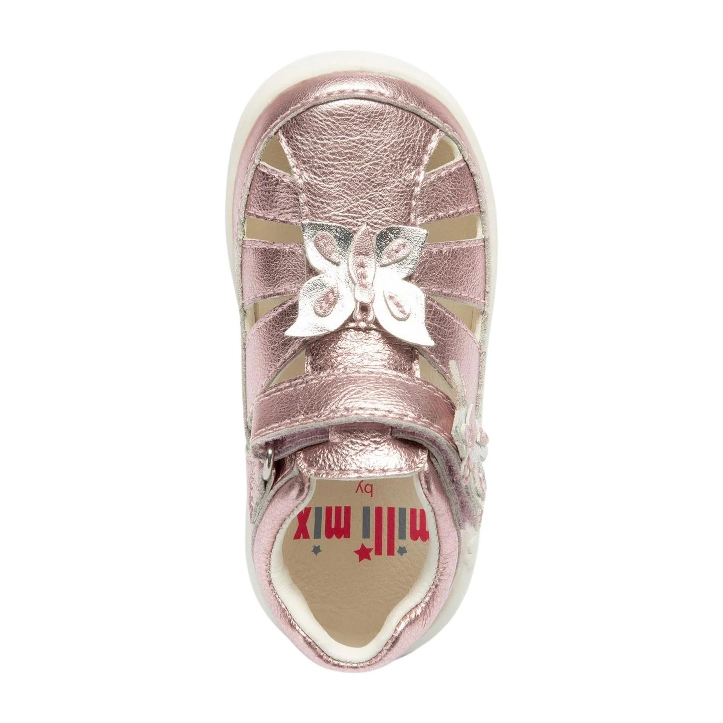 Lelli Kelly Infant Girl's Rose Gold Kayla Metallic Leather Butterfly Sandals