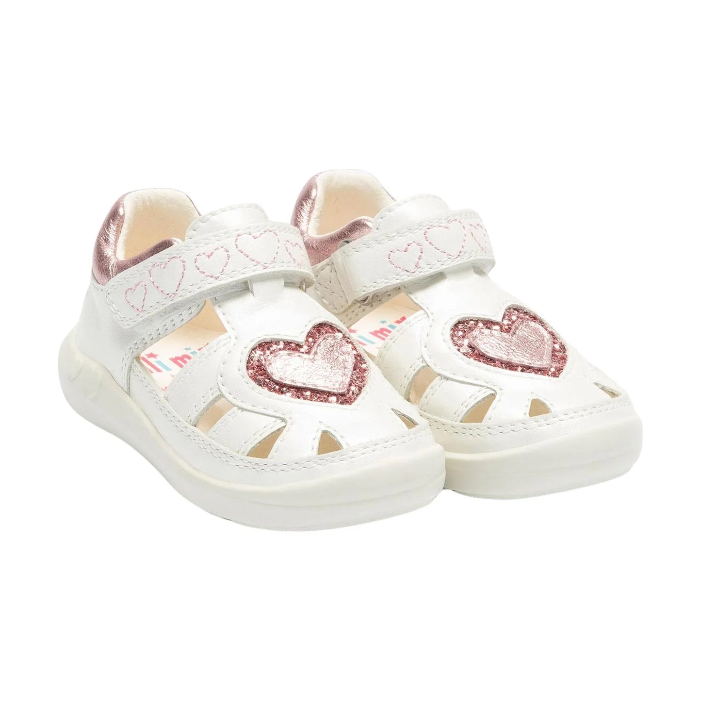 Lelli Kelly Infant Girl's White Kayla Heart Soft Leather Sandals Shoes