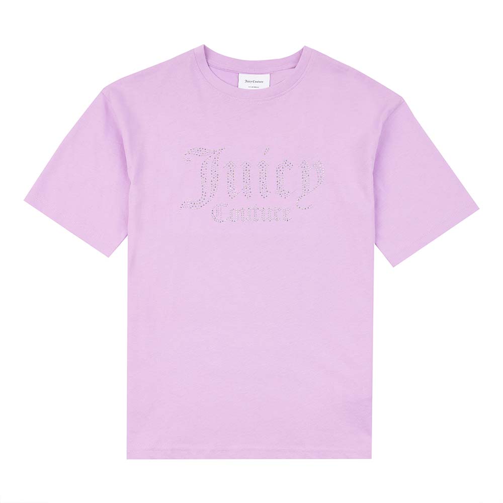 Juicy Couture Girl's Lilac Diamante Logo T-Shirt