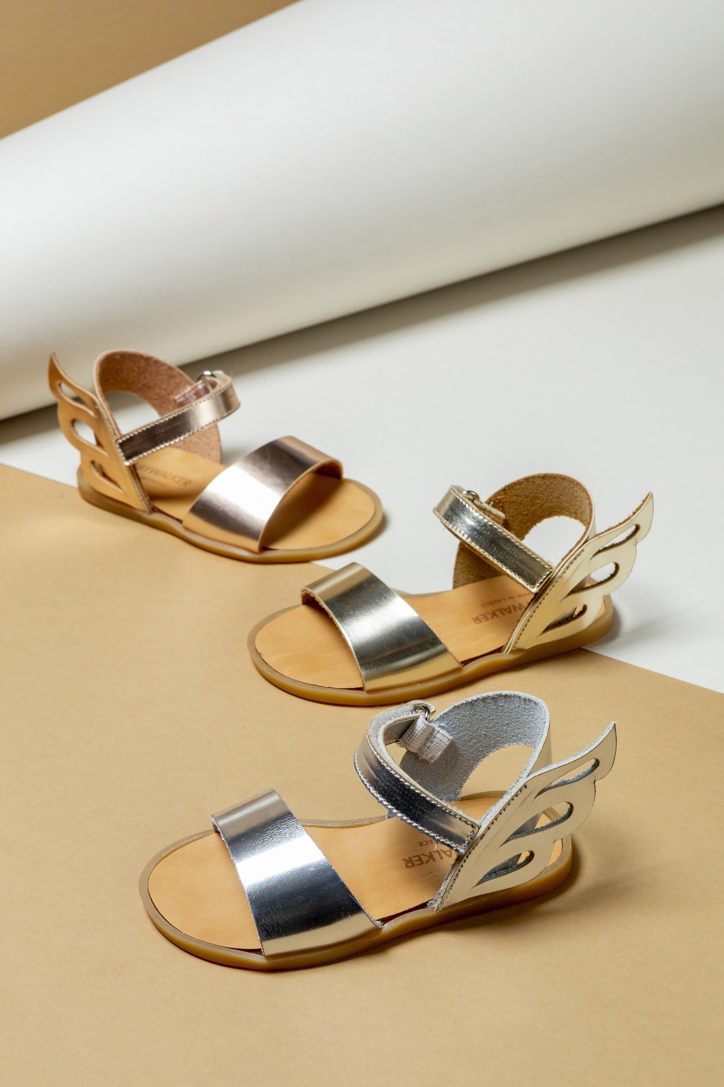 Babywalker Girl's Silver Lateral Winged Sandals