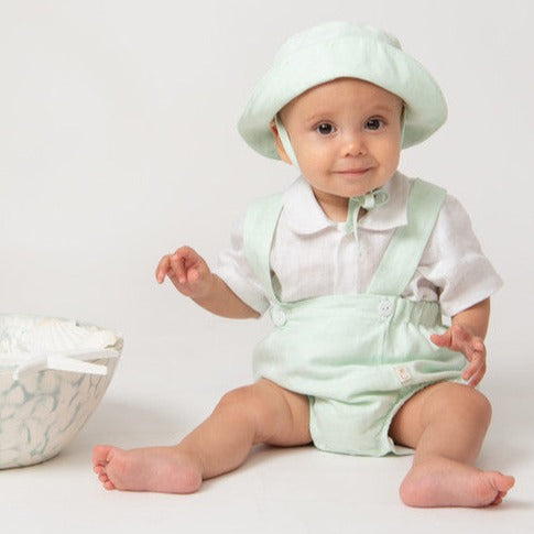 Caramelo Unisex Baby Mint Green Linen Hat