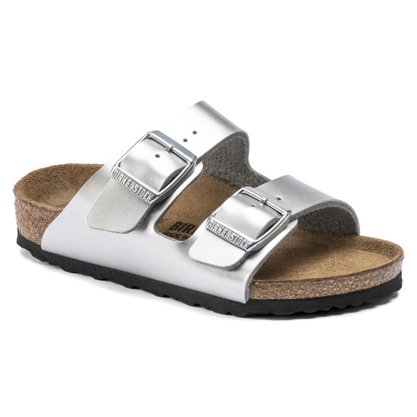 Birkenstock Girl's Silver Arizona Sandals