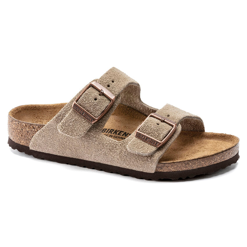 Birkenstock Unisex Kid's Taupe Suede Leather Arizona Sandals