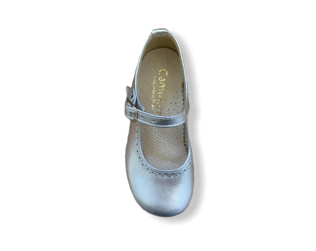 Caminito Silver Leather Buckle Shoe