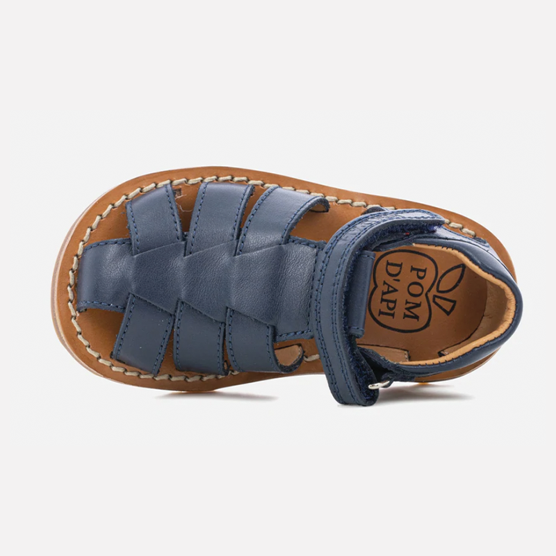 Pom D Api Boy's Marine Leather Waff Papy Sandals