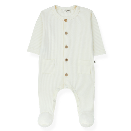 1+In The Family Unisex Baby Ecru 'Blas' All-In-One