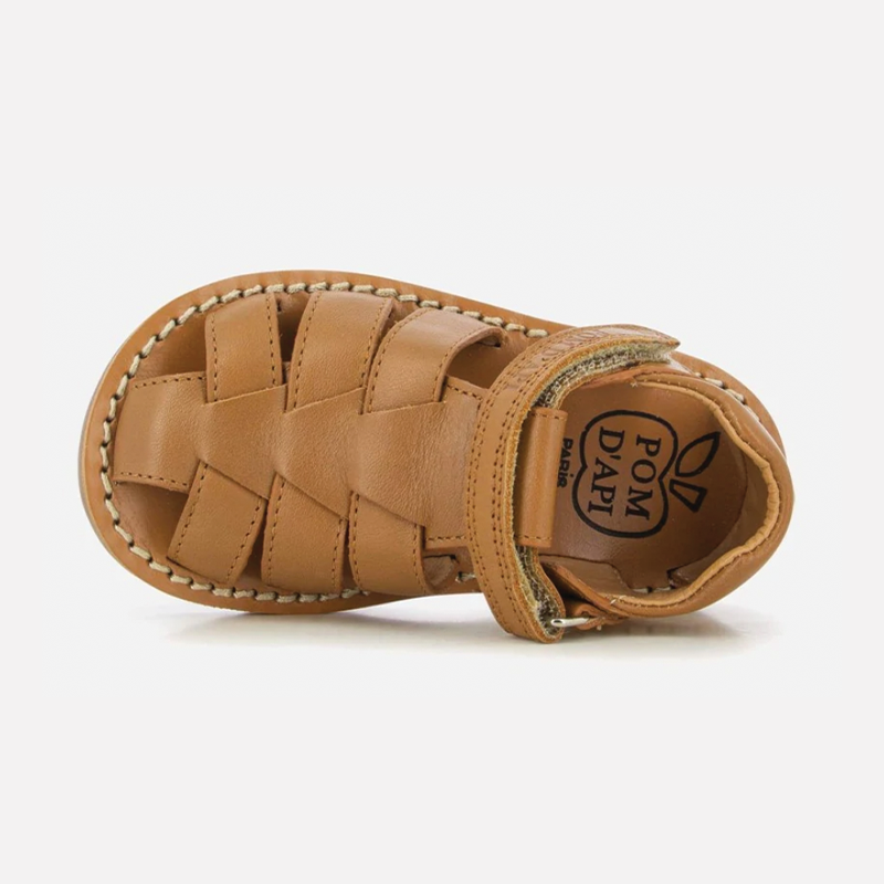 Pom D ApiBoy's Camel Leather Waff Papy Sandals