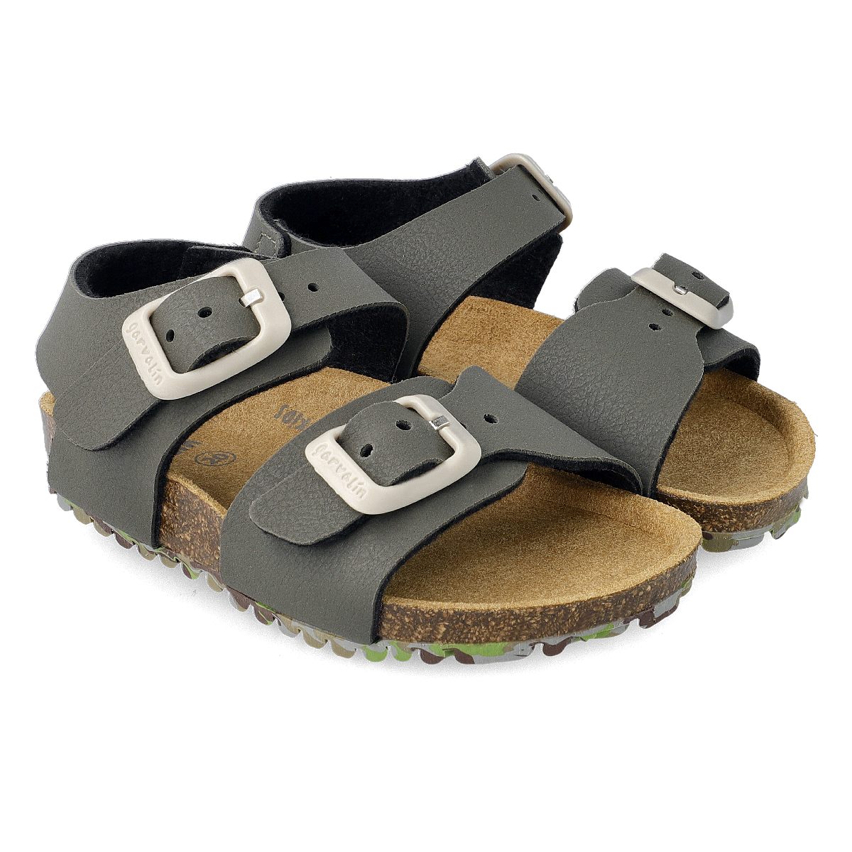 Garvalin Boy's Khaki Leather Sandals