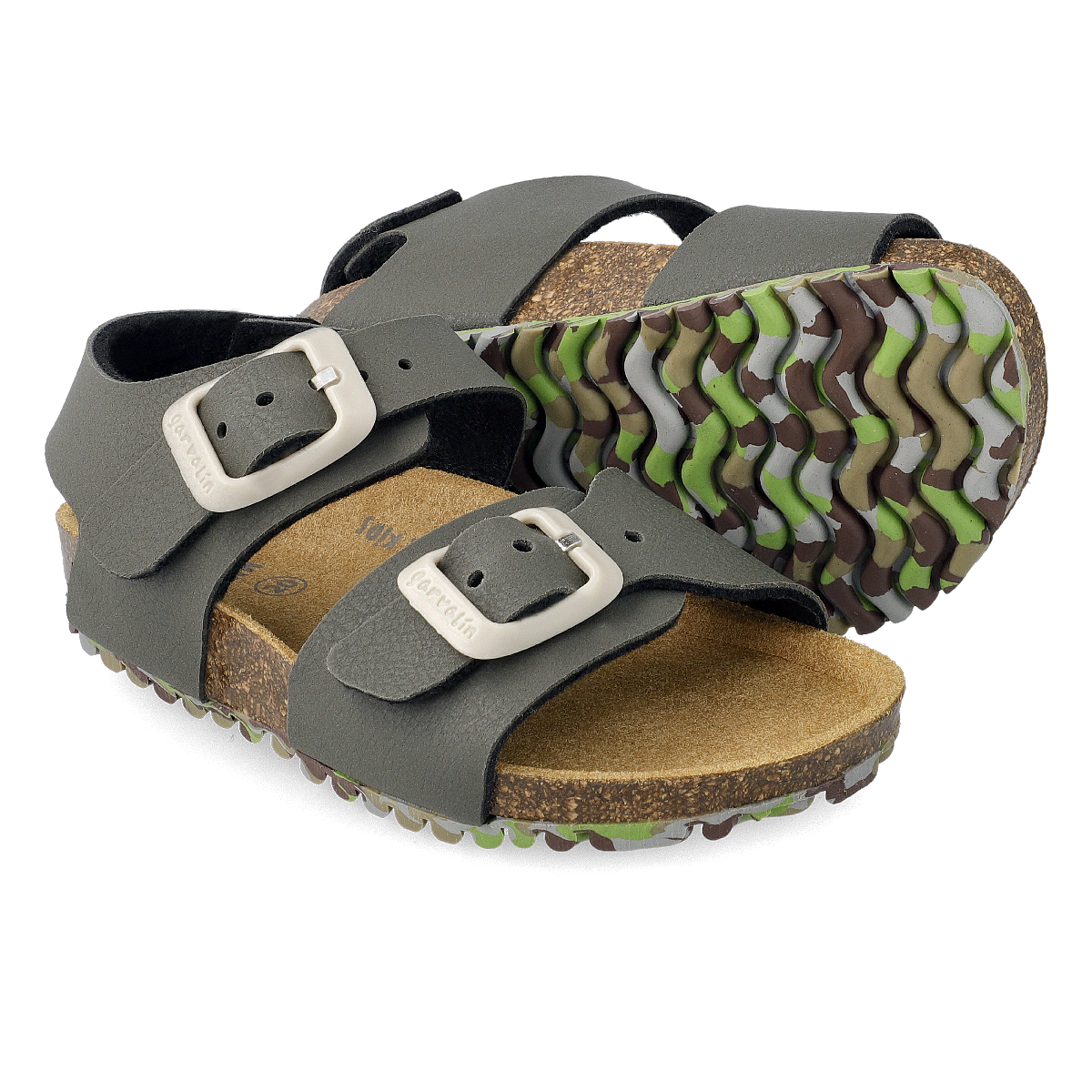 Garvalin Boy's Khaki Leather Sandals