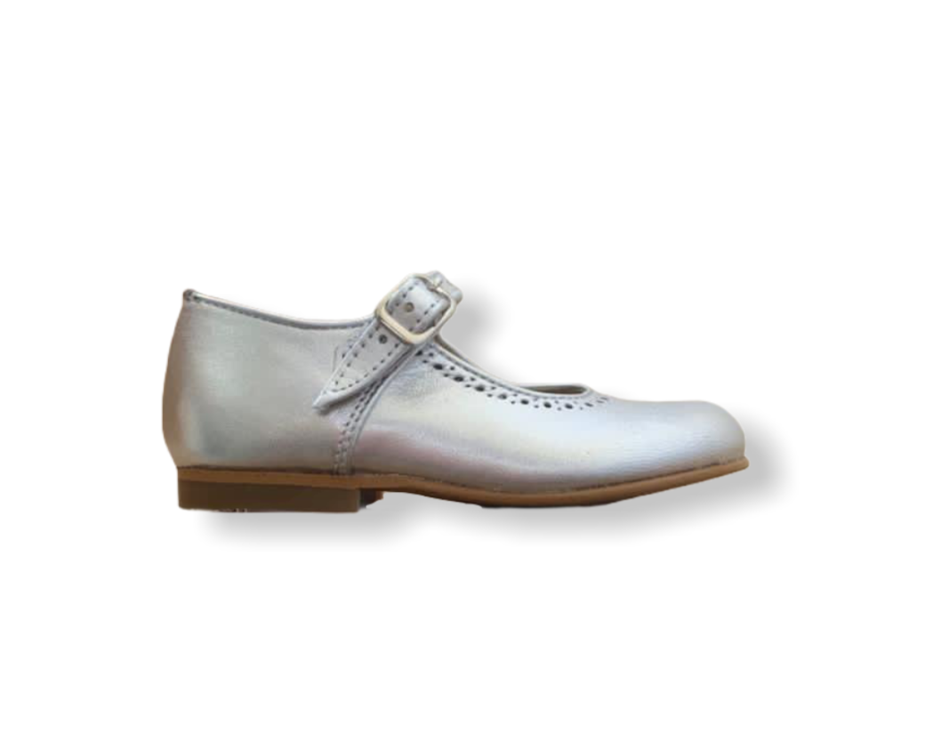 Caminito Silver Leather Buckle Shoe