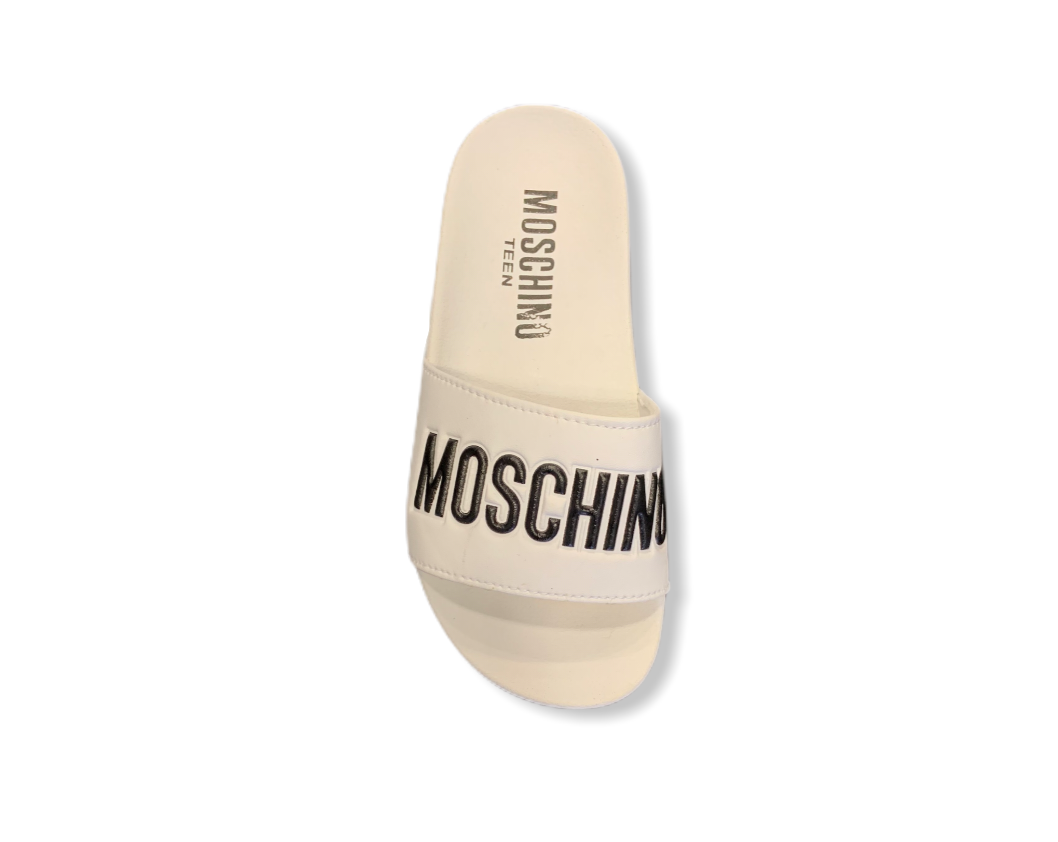 Moschino White/Black Logo Slider